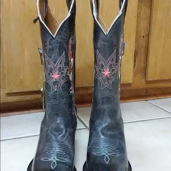 J.B. Dillon Leather Cowboy Boots - Picture 2 of 4